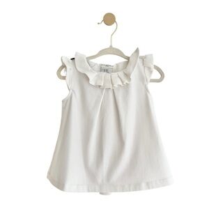 Max Studio White Ruffle Top | Baby Girl 12 Months